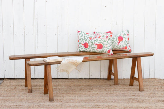 Pair of Antique French Fruitwood Benches-tbgypsysoul