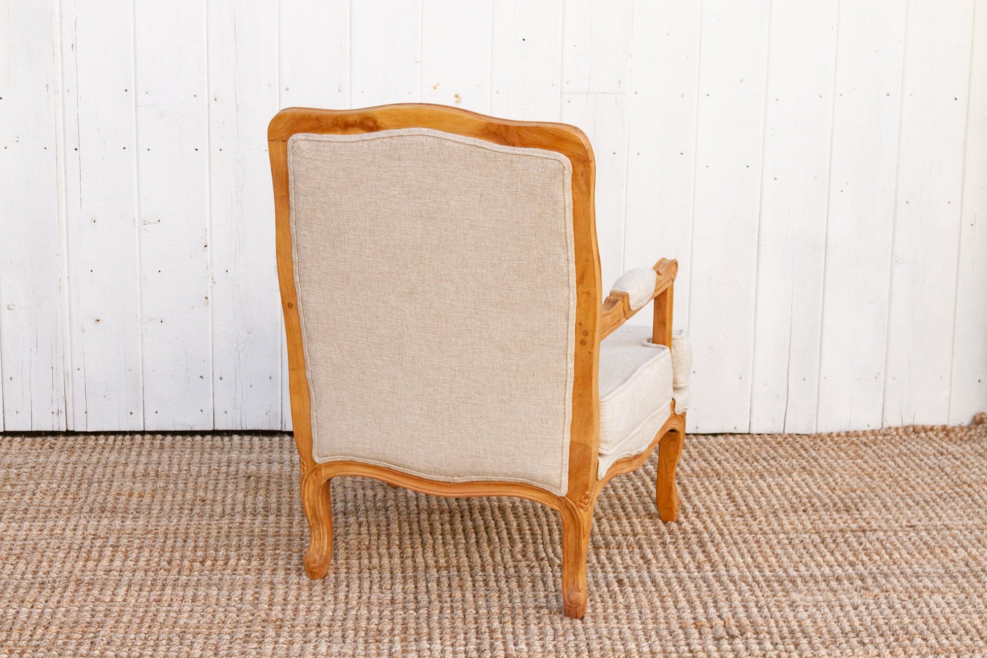 Pair of French Linen Upholstered Arm Chairs-tbgypsysoul