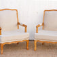 Pair of French Linen Upholstered Arm Chairs-tbgypsysoul