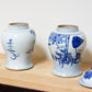 Pair of Vintage Blue & White Porcelain Jars-Decorative Chinoiserie Jars-tbgypsysoul