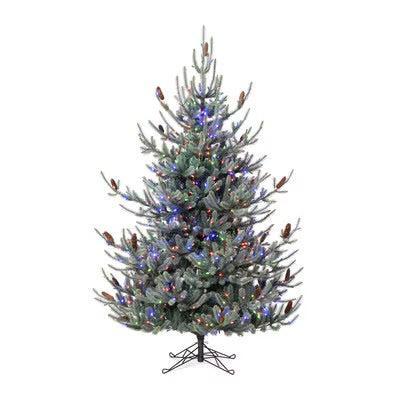 Park Hill Blue Spruce Christmas Tree, 7.5' Clear and Multi Lights-Christmas Tree-tbgypsysoul