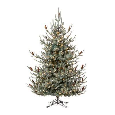 Park Hill Blue Spruce Christmas Tree, 7.5' Clear and Multi Lights-Christmas Tree-tbgypsysoul