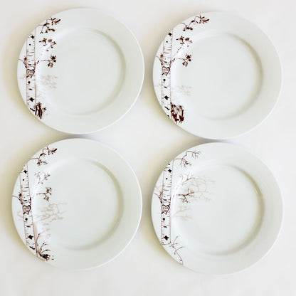 Personalized Birch Dessert Plate Set – Four Seasons Hand-Drawn Design-dessert plates-tbgypsysoul