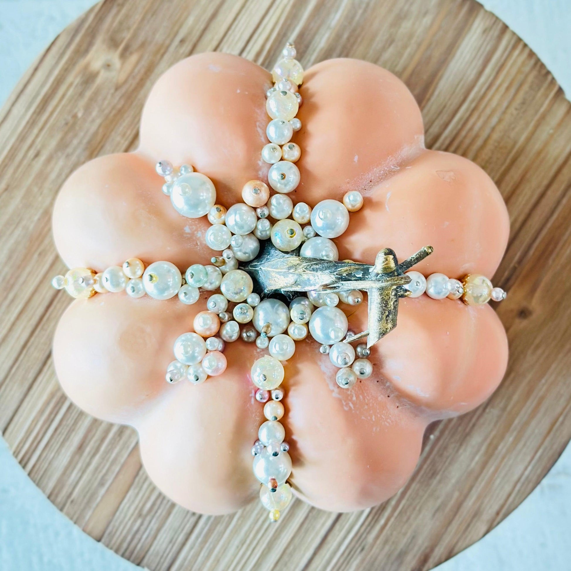 Petite Pearl Pumpkin-Decorative Pumpkins-tbgypsysoul