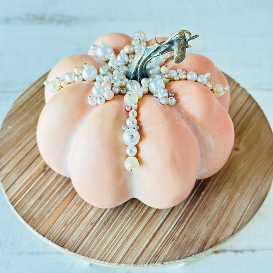 Petite Pearl Pumpkin-Decorative Pumpkins-tbgypsysoul