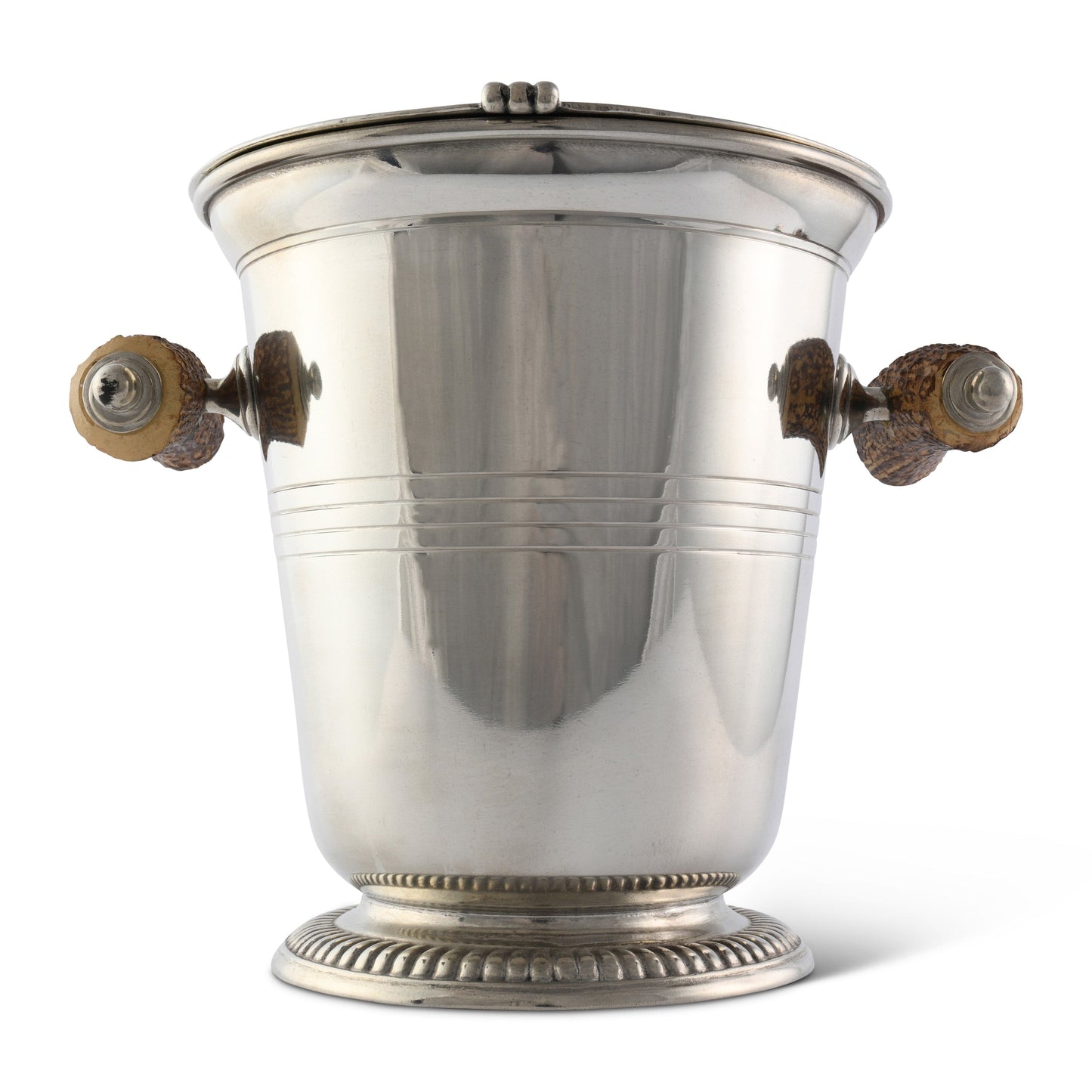 Pewter Ice Bucket with Antler Handles-Appartenenza-tbgypsysoul