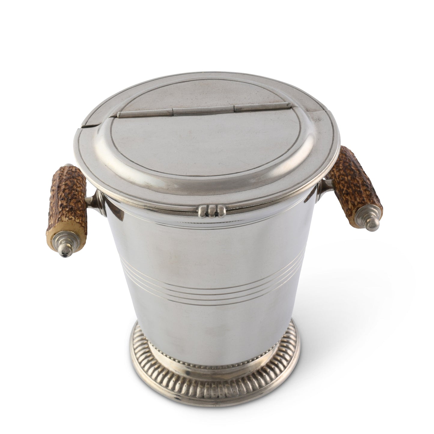 Pewter Ice Bucket with Antler Handles-Appartenenza-tbgypsysoul