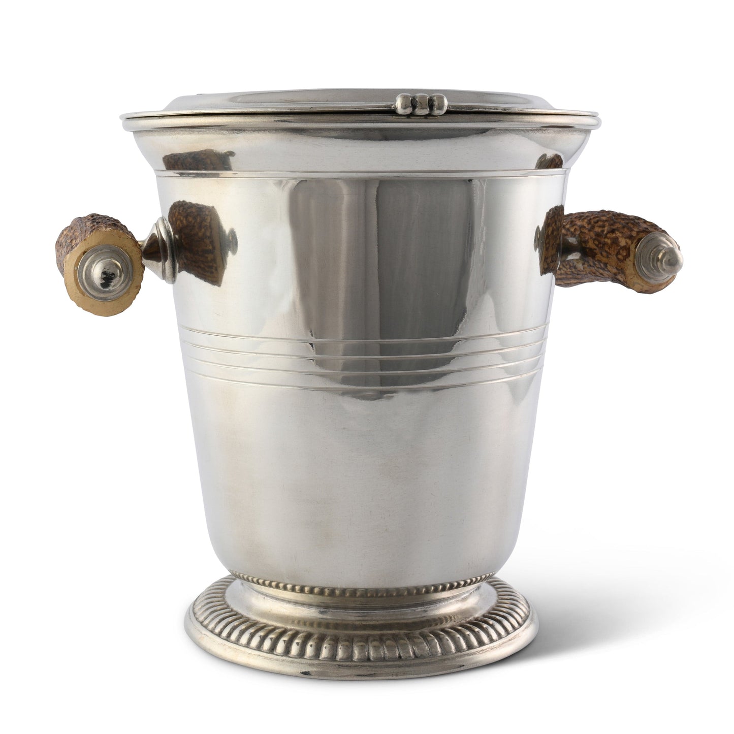 Pewter Ice Bucket with Antler Handles-Appartenenza-tbgypsysoul