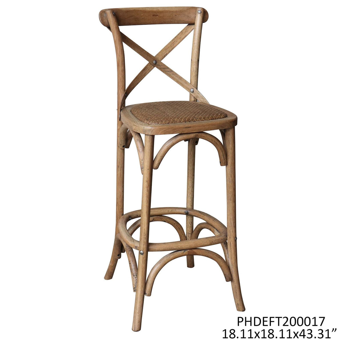 PORCH VIEW CROSS BACK BAR STOOL - Set of 4 Chairs-Dining Chair-tbgypsysoul