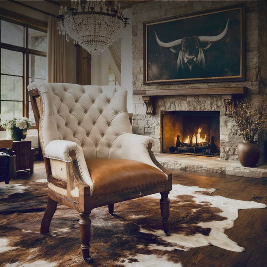 Couture Ranch Havana Wingback Chair - White Glove Included