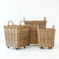 Rattan Storage Baskets on Casters - Set of 3-tbgypsysoul