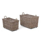 Rattan Woven Storage Baskets on Casters, Set of 2-tbgypsysoul