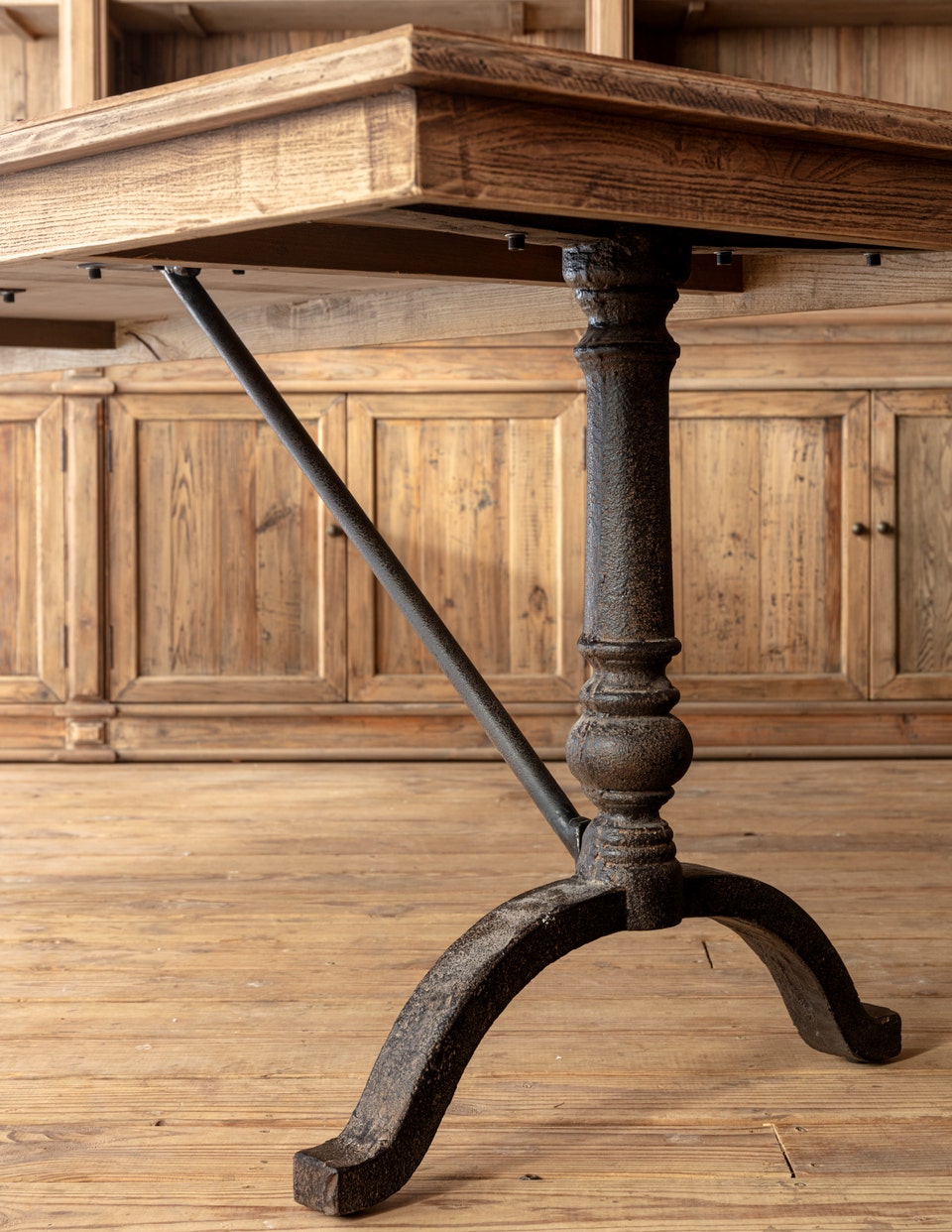 Reclaimed Oak Parquet Top Dinning Table-Dining Table-tbgypsysoul