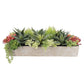 Rectangular Artificial Succulent Arrangement, Natural Planter-Faux Plant-tbgypsysoul