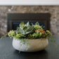 Round Artificial Succulent Arrangement, Natural Planter-Faux Plant-tbgypsysoul