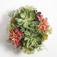 Round Artificial Succulent Arrangement, Natural Planter-Faux Plant-tbgypsysoul