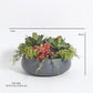 Round Artificial Succulent Arrangement, Natural Planter-Faux Plant-tbgypsysoul