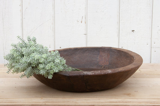 Rustic Metal Strap Wood Bowl-tbgypsysoul