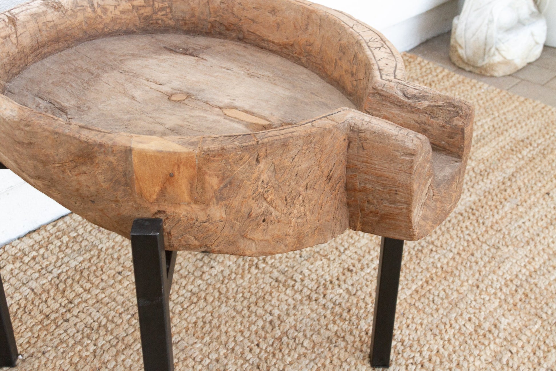 Rustic Modern Antique Bowl Table-Side Tables-tbgypsysoul
