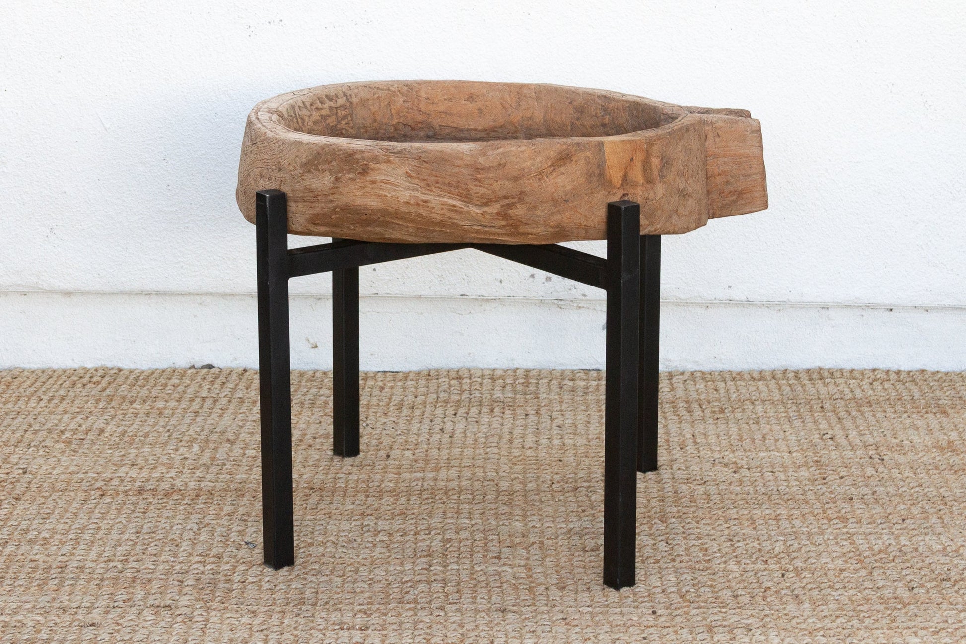 Rustic Modern Antique Bowl Table-Side Tables-tbgypsysoul