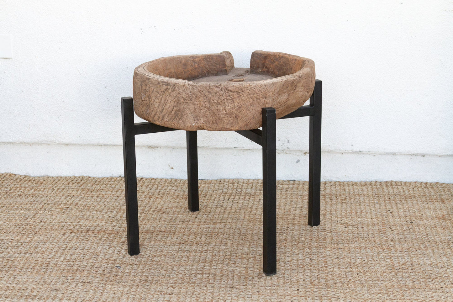 Rustic Modern Antique Bowl Table-Side Tables-tbgypsysoul
