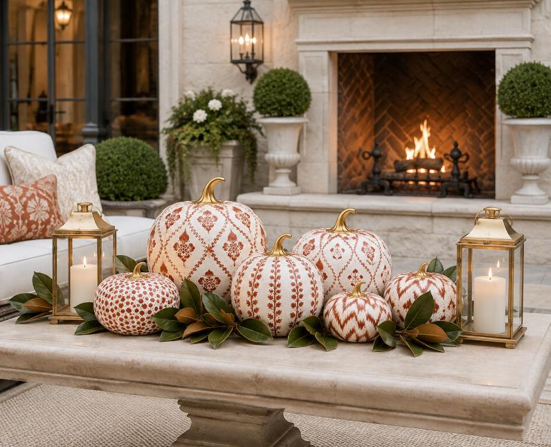 Rusty Red Bird & Vine Pumpkin-Shop-tbgypsysoul