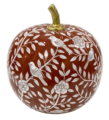 Rusty Red Bird & Vine Silhouette Pumpkin-Shop-tbgypsysoul