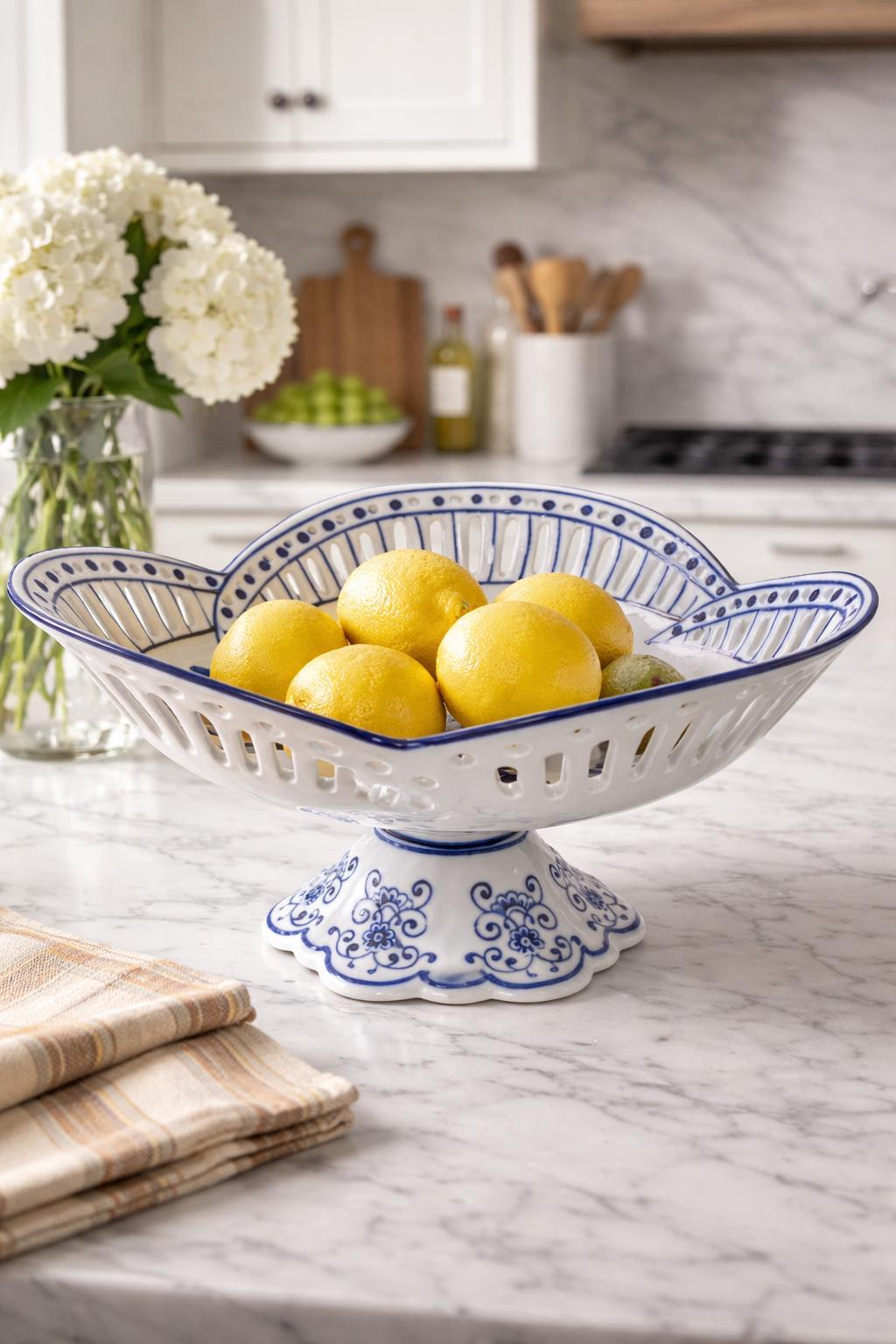 Scalloped Floral Pierced Pedestal Bowl-tbgypsysoul