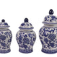 Set of 3 Blue & White Floral Food Safe Jars-Food Storage Jars and Containers-tbgypsysoul