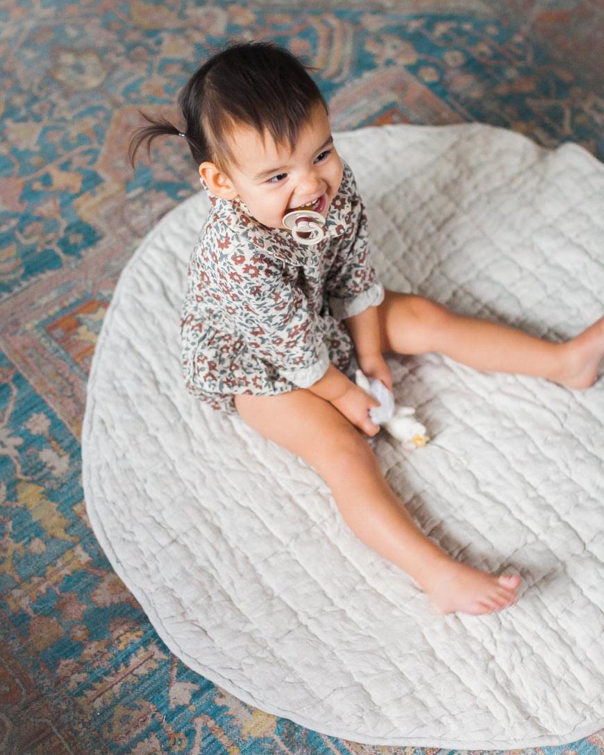 Stone Washed Linen Quilted Play Mat-Baby & Toddler-tbgypsysoul
