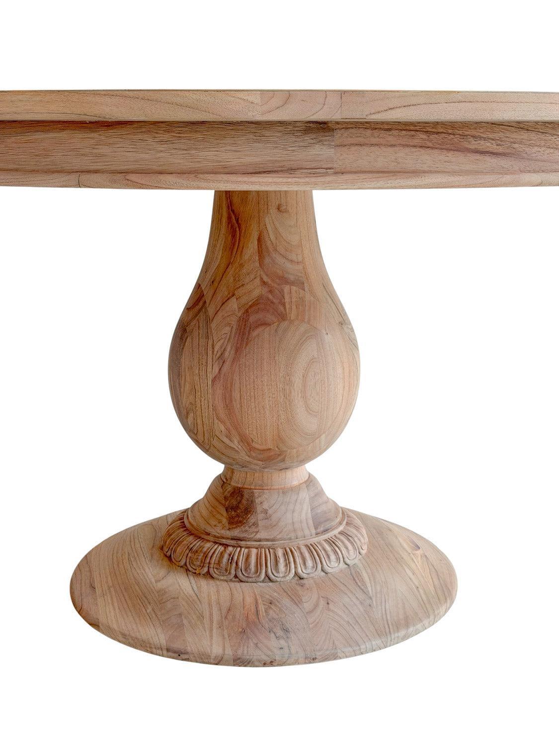 55" Charlotte Pedestal Table (Natural)-Tables-tbgypsysoul