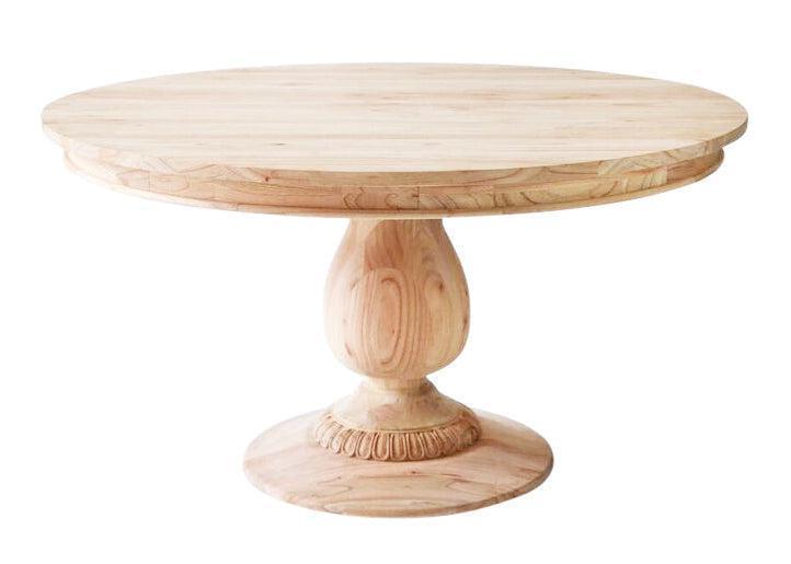 55" Charlotte Pedestal Table (Natural)-Tables-tbgypsysoul