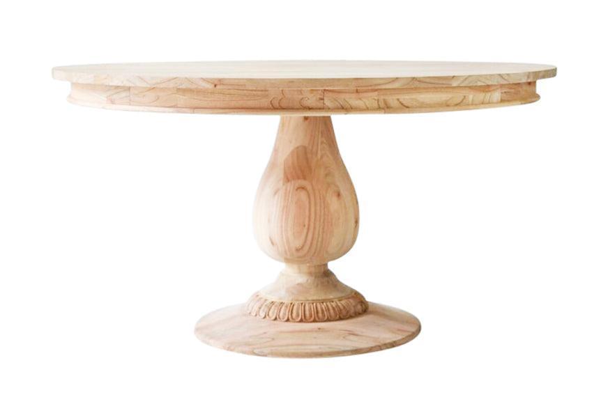 55" Charlotte Pedestal Table (Natural)-Tables-tbgypsysoul
