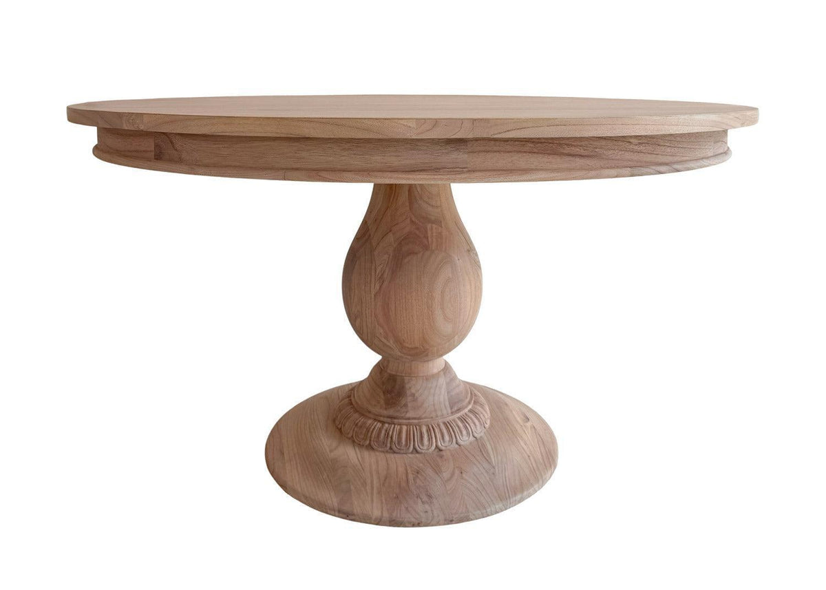 55" Charlotte Pedestal Table (Natural)-Tables-tbgypsysoul