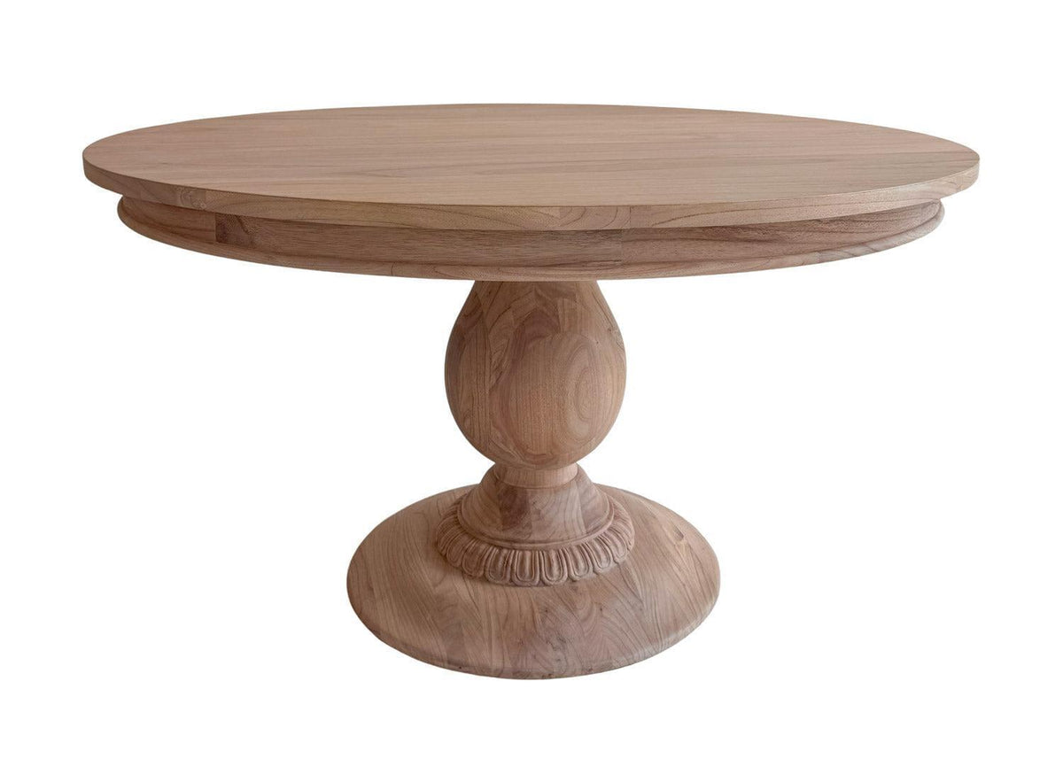 55" Charlotte Pedestal Table (Natural)-Tables-tbgypsysoul