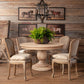 The Arden 55" Round Wood Pedestal Dining Table, Natural Finish - White Glove Included-Tables-tbgypsysoul