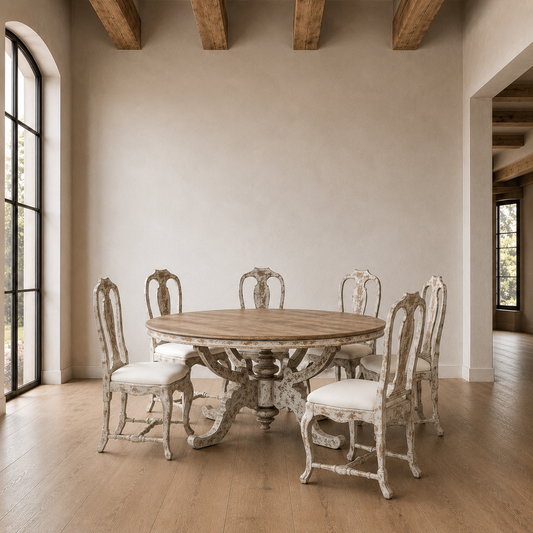 The Belle Rive Round Dining Table - White Glove Included