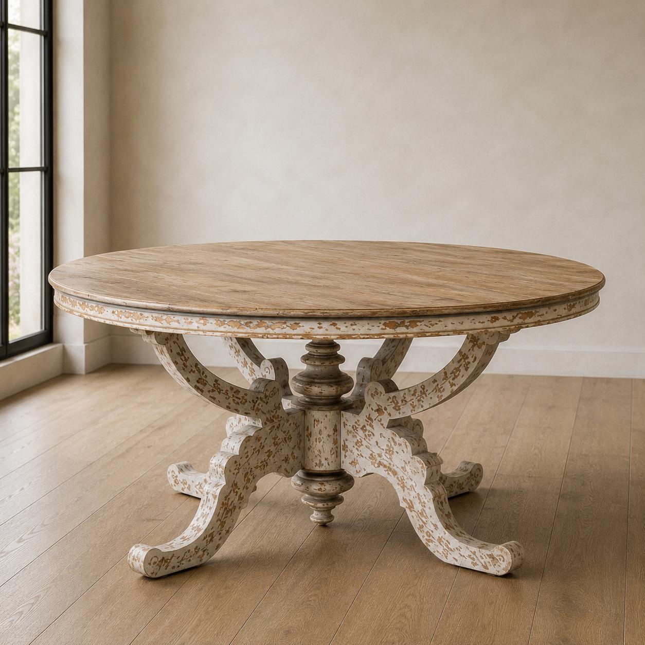 The Belle Rive Round Dining Table - White Glove Included-Console Table-tbgypsysoul
