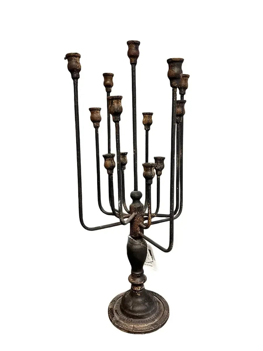 Black 13-Candle Iron Candelabra-tbgypsysoul