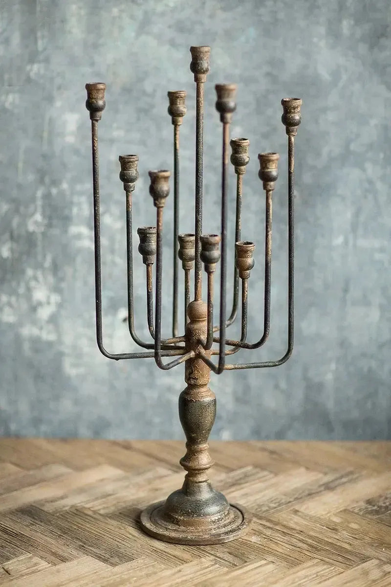 Black 13-Candle Iron Candelabra-tbgypsysoul