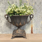 Distressed Black Iron Urn-tbgypsysoul