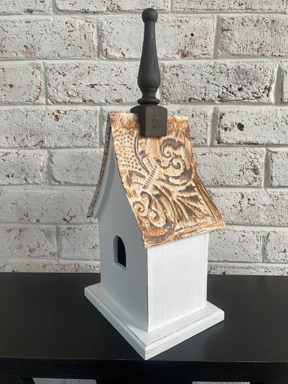 Cozy Cottage Birdhouse: White Roof-tbgypsysoul