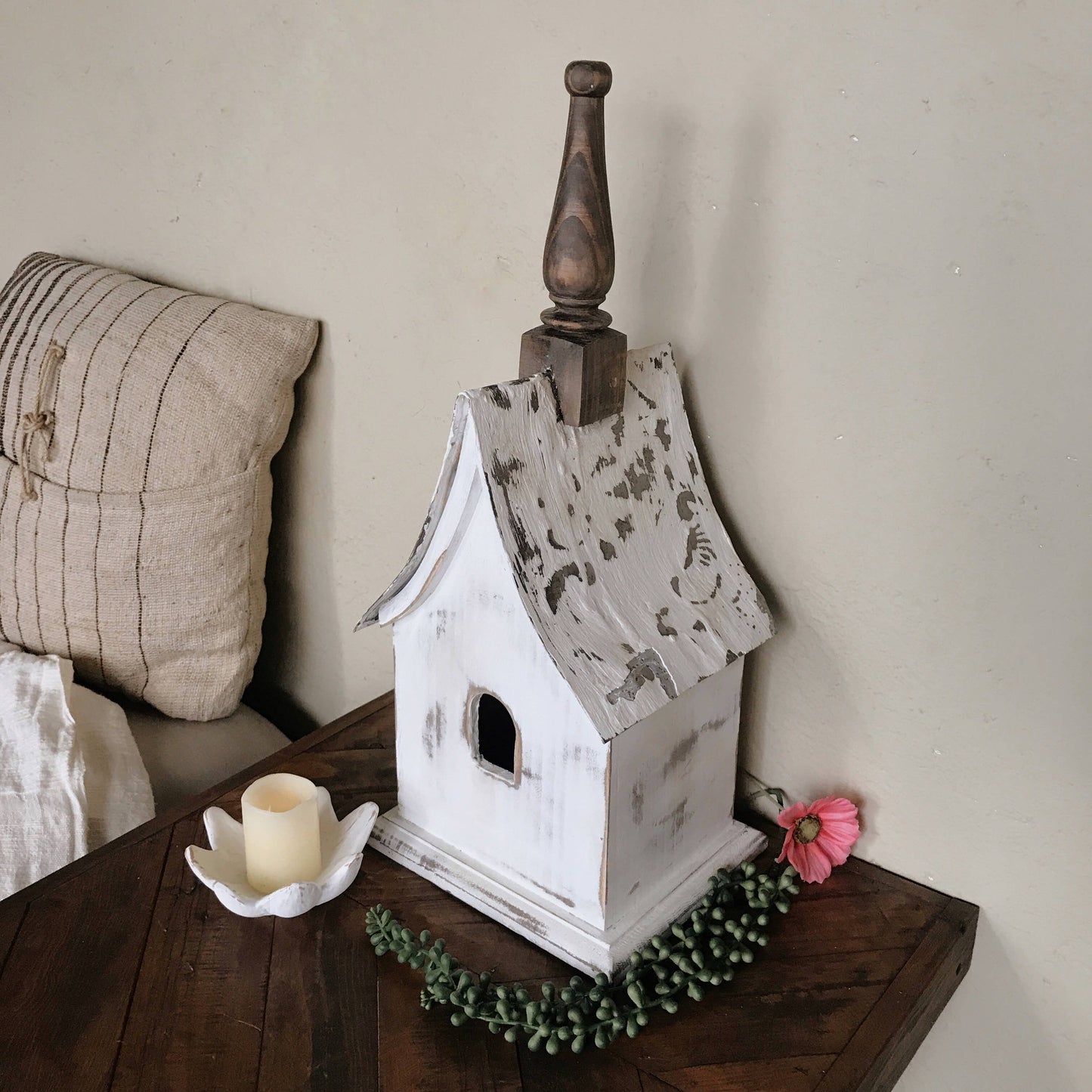 Cozy Cottage Birdhouse: White Roof-tbgypsysoul