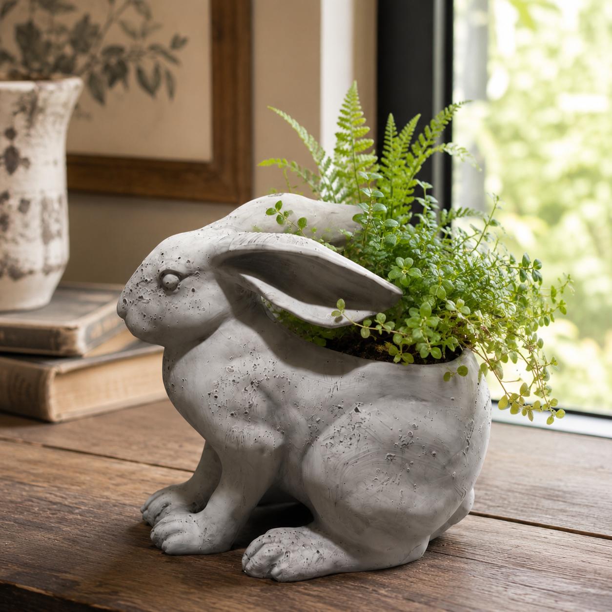 RESIN RABBIT PLANTER-tbgypsysoul