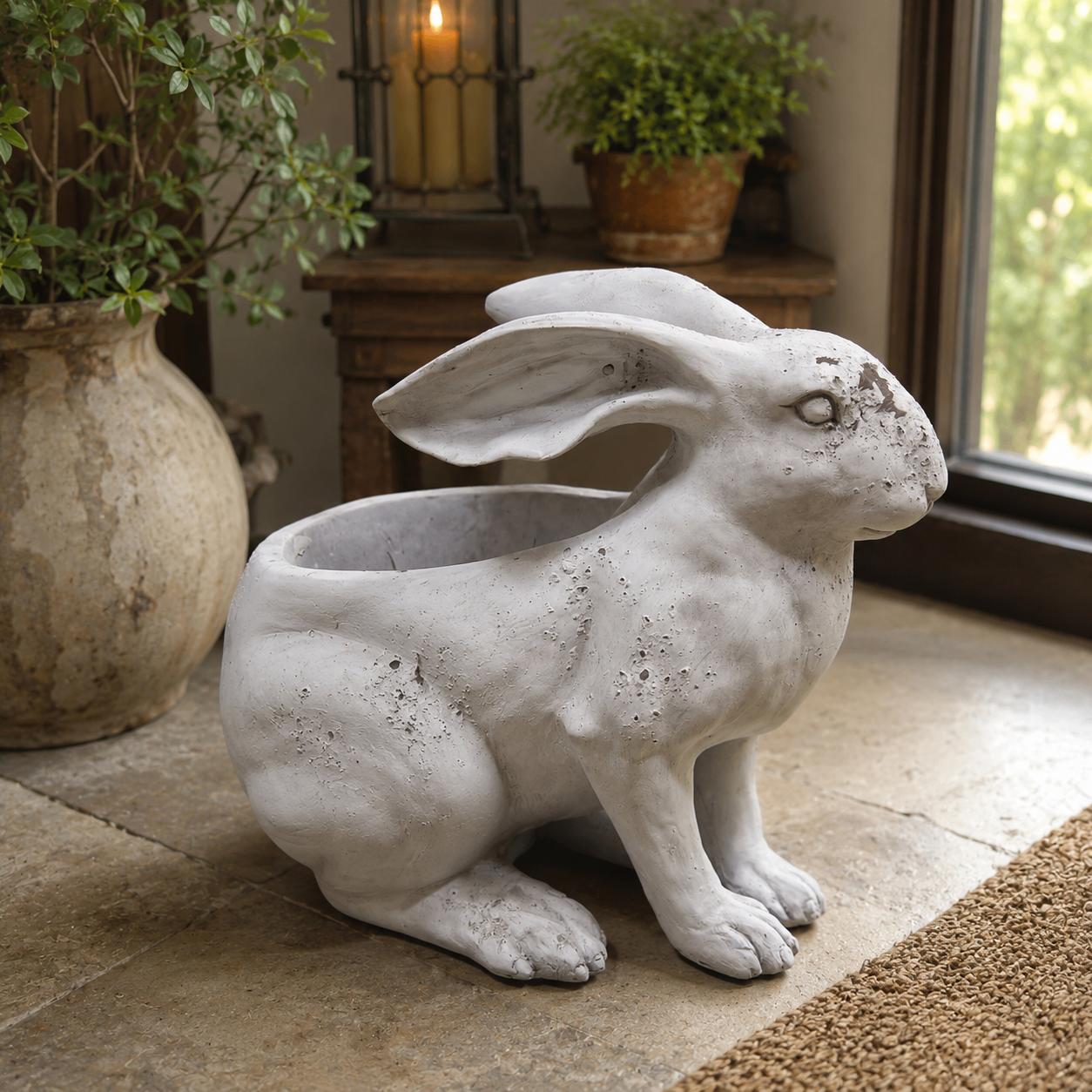 RESIN RABBIT PLANTER-tbgypsysoul