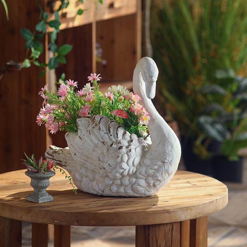 Vintage-Style Swan Planter-tbgypsysoul