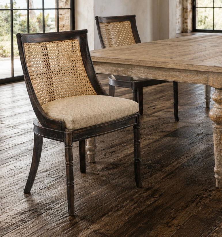 The Tuxedo Cane Back Dining Chair, Set of 2 - White Glove Included-Dining Chair-tbgypsysoul