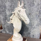 Distressed White Horse Head Bust Sculpture-tbgypsysoul