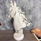 Distressed White Horse Head Bust Sculpture-tbgypsysoul