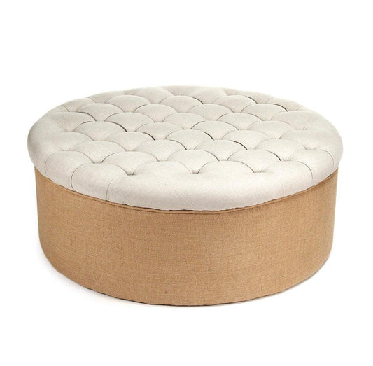 Tufted Round Ottoman-tbgypsysoul